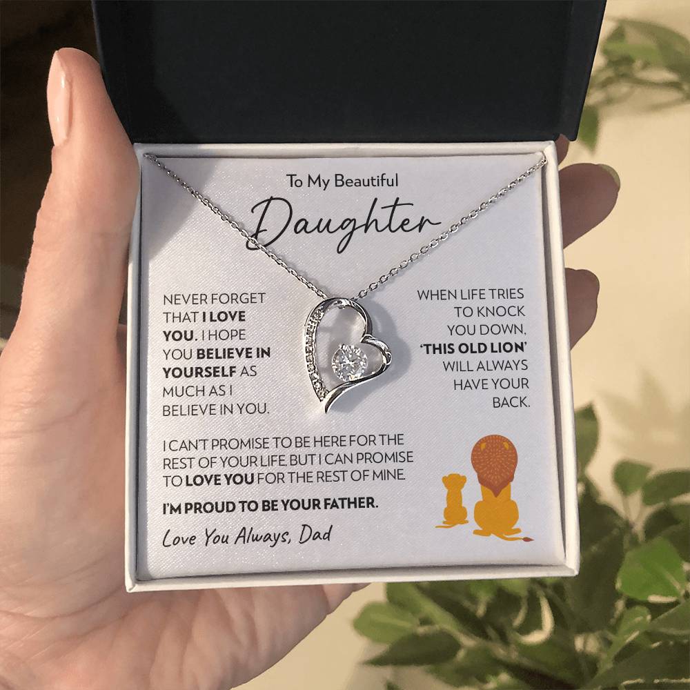 Daughter (From Dad) - Old Lion - Forever Love Necklace