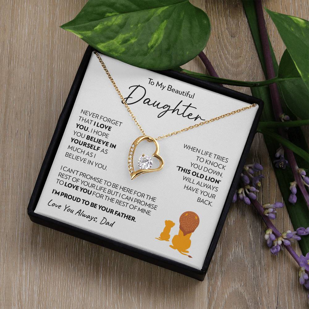 Daughter (From Dad) - Old Lion - Forever Love Necklace